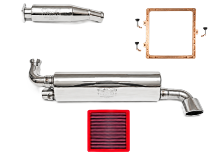 Fabspeed Exhaust Performance Package, Single Outlet WITHOUT DME Upgrade. Porsche 964 Carrera (1989-1994) - 96411104504, 96411104205, 96411321306, 96411321310, 96411321316, 96411321317, 96411104605 - FS.POR.964.MAXS, FS.POR.964.CB, FS.POR.964.ABX, FB197/08